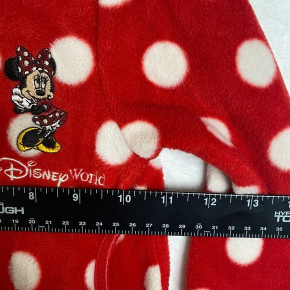 Walt Disney World Parks Girls Fleece Zip Jacket Red Polka Dot Minnie Mouse 18M - Picture 8 of 9